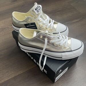 Converse Silver Low-Top Sneakers